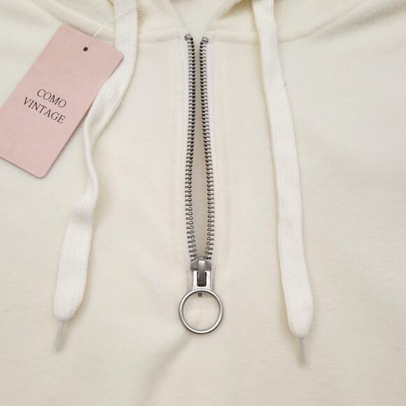 Como Vintage Pullover Hoodie Women's XXL Geometric Sherpa Fleece 1/4 Zip NEW - Picture 3 of 8